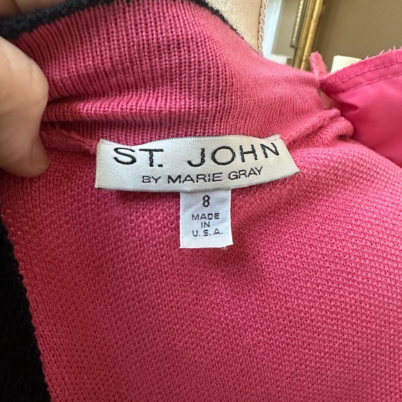 St. John Pink Knit with Black Accents - Picture 3 of 3